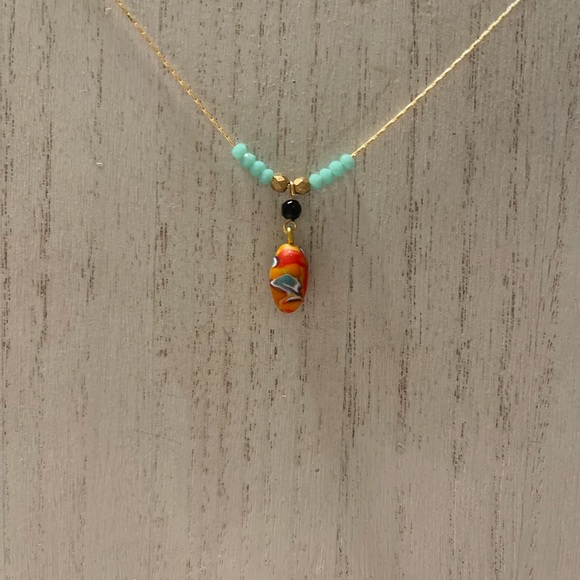 ✨Dainty crystal necklace- 4mm crystals- Polymerclay Pendant- gold plated chain - Picture 2 of 5